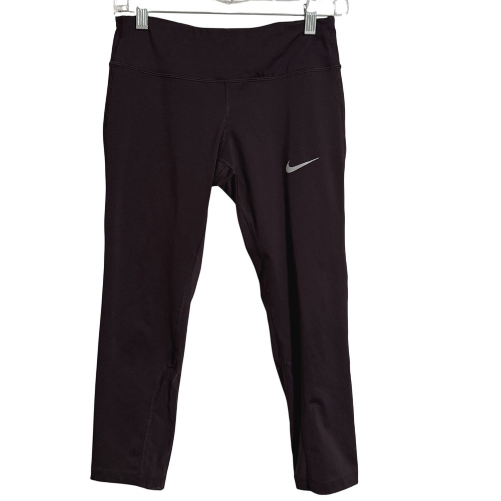 Nike Dri-FIT Crop Leggings Womens Small Plum Purple Activewear